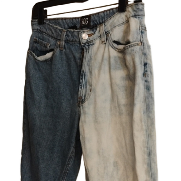 BDG Blue Straight-Leg Jeans with Bold Two-Tone Style.Mom High Rise, Size 28. - Picture 3 of 11